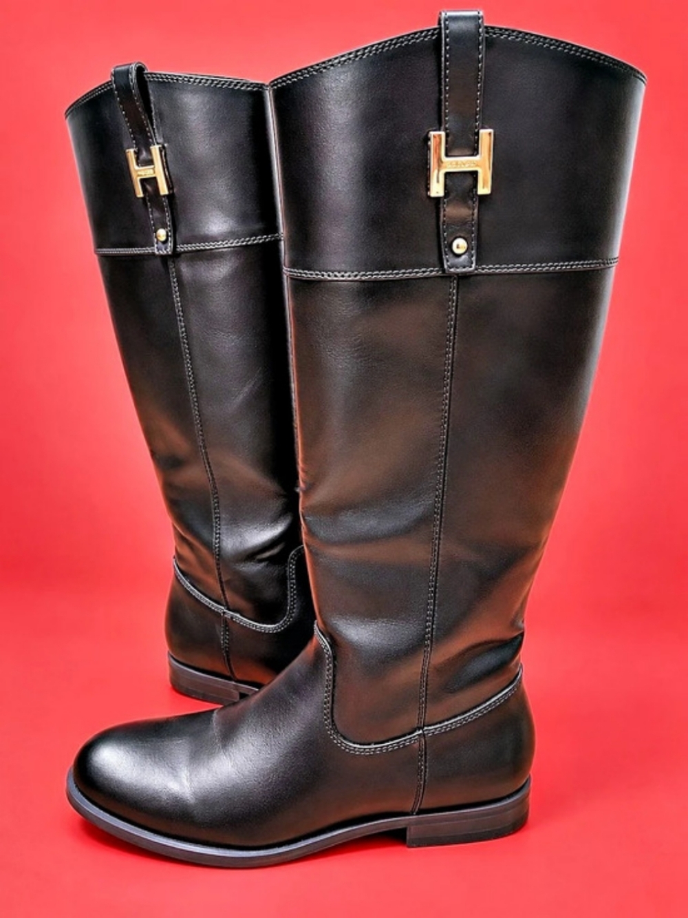 Tommy Hilfiger Illuna Tall Ornamented Riding Boot Illuna Black Tall Riding Boots